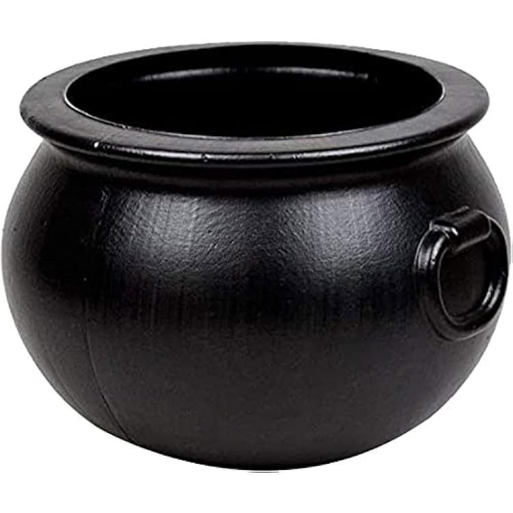PMU 18 St. Patricks Day Pot of Gold bucket Black Plastic Cauldron For St. Patricks Day Leprechaun & Mardi Gras Party Decoration Supply Accessory