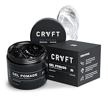 CRVFT Gel Pomade 4oz | High Shine/Medium Hold | Water Based/Water Soluble | Ideal For Short/Medium Thin/Thick Hair | For A Clean Cut Look | Mens Styling Product [Clear], Stylist Approved [Scented]