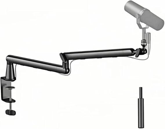 Microphone Arm Desk Adjustable Boom Stand, Black