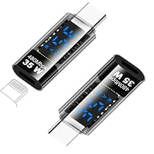 USB C to L-ning Adapter with LED Smart Display,35W Type C USB-C Female to L-ning Male Adapter Fast Charging for iPhone 16/15/14/13,for iPad Pro/Air/Mini (L-ning/F to C/M)