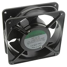 SUNON SP101A-1123HBL-GN AC Fan Ball Flange Mount, 115V, 0.21A-0.18A, 20W-18W, 50 Hz-60 Hz, 2750 rpm-3050 RPM, 120 mm L x 120 mm W x 38 mm H