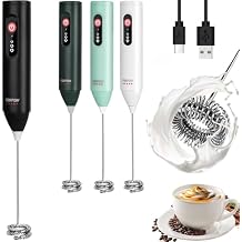 3-Speed Rechargeable Milk Frother for Coffee, Baking & Eggs - USB Fast Charging, Portable Frother Wand for Perfect Foam Every Time!(Blackl, 3-Speed & USB Rechargeable)