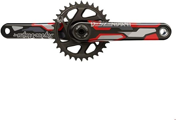 TruVativ Descendant Troy Lee Designs CoLab Carbon Crankset - 175mm, 12-Speed, 32t, Direct Mount, DUB Spindle Interface, Red | bike-cranksets-and-accessories