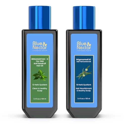 Blue Nectar Tea Tree Scalp & Anti-Dandruff Oil  Hair Fall Control Oil - Herbal Elixir for Healthy, Gorgeous Hair