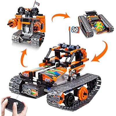 3-in-1 STEM Remote Control Building Kits - Tracked CarRobotTank - 2.4Ghz Rechargeable RC Racer Toy Set Gift for 8-12 14 Year Old Boys and Girls Best Engineering Science Learning Kit for Kids 392pcs