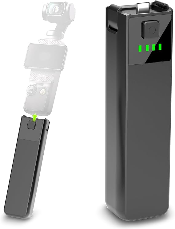 Battery Handle Compatible with DJI osmo Pocket 3, Portable osmo Pocket 3 Battery Handle, Built-in 5000mAh Battery, Reserved 1/4 Thread, 22.5W Fast Charging (1pcs)