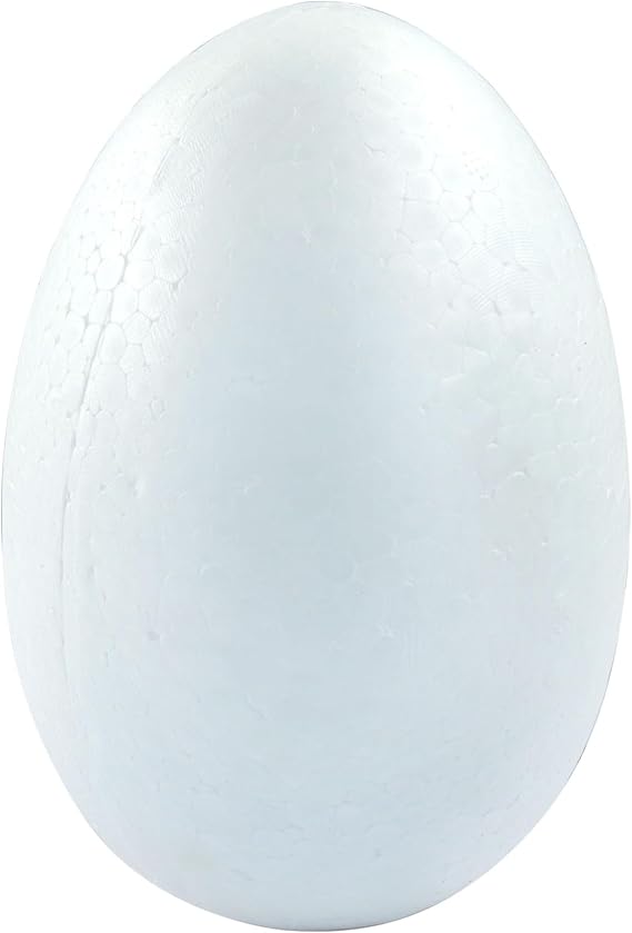 Hordion 3Pcs Foam Eggs 6 Inch (15cm) White Craft Foam Eggs Easter Eggs