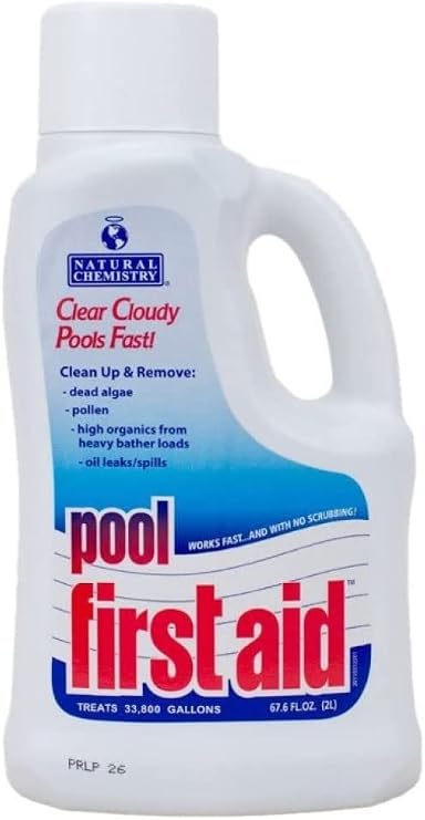 Natural Chemistry First Aid Swimming Pool Enzyme, 2 Liter, Single Pack | Clear Cloudy Pools Fast, Frees Clogged Filters, Compatible with All Sanitizing Systems