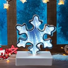 Infinity Mirror Tunnel LED Night Light,Tunnel Mirror Neon Sign,3D Tunnel Lamp Desktop Lamp for Party Home Decor (Snowflake)