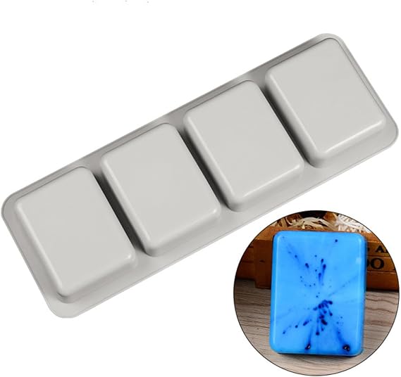Cavities Silicone Soap Mold Rectangular DIY Soap Loaf Making Tool Flexible Non-stick Craft Mold for Handmade Cleansing Bars and Petite Desserts Oven and Dishwasher Safe