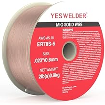 YESWELDER MIG Welding Wire, ER70S-6 Solid Carbon Steel, .035 Inch 10LB (0.9mm 4.5kg), High Feedability Strong ABS Plastic Spool MIG Wire