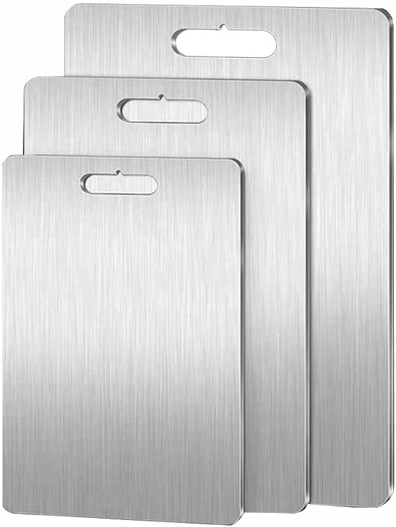 Cutting Board, 304 Stainless Steel Chopping Boards，Worktop Board Kitchen Vegetable Meat 1PC(40x60cm)