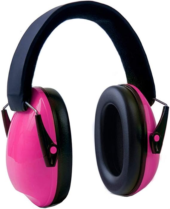 HWZ Safety Ear Protection - Special Designed Ear Muffs Lighter Weight & Maximum Hearing Protection (pink)