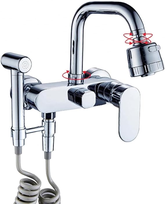 Kitchen Taps with Pull Out Spray Three Mode Kitchen Mixer Taps with Swivel Spout Hot and Cold Water Mixer Tap for Kitchen Sink-Chrome