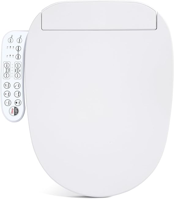 Heated Bidet Toilet Seat Oval, Warm Water, Air Dryer, Remote