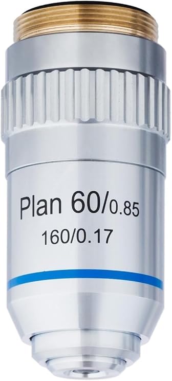 AmScope PA60XK 60X Plan Achromatic Objective Lens with Knurled Ring