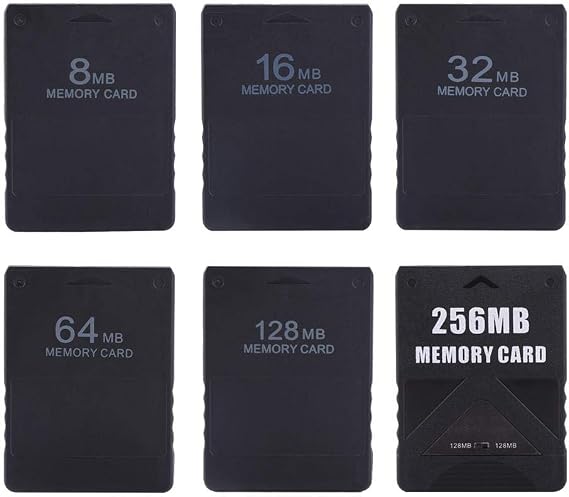 Memory Card, Universal High Speed External Portable Storage for PS2 Gaming Console with Multiple Capacity Options 8M to 256M Black Plastic Compact Design