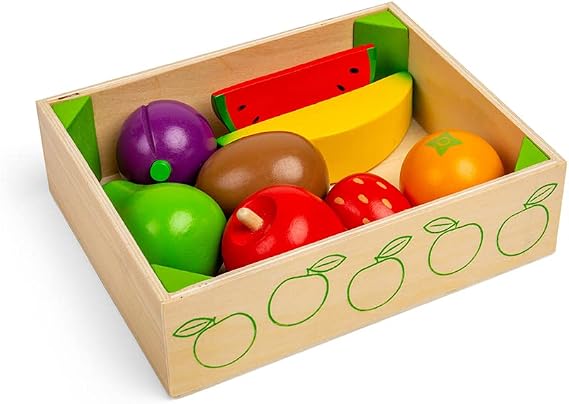 Bigjigs Toys Wooden Fruit Crate - Play Food and Role Play Toys