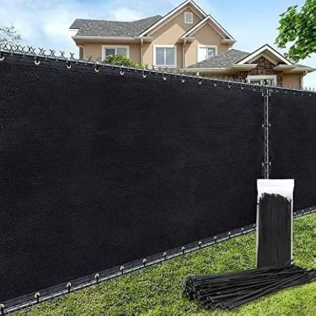 180GSM 4ft x 25ft Fence Privacy Screen Heavy Duty Fence Cover Garden Wall Backyard Black