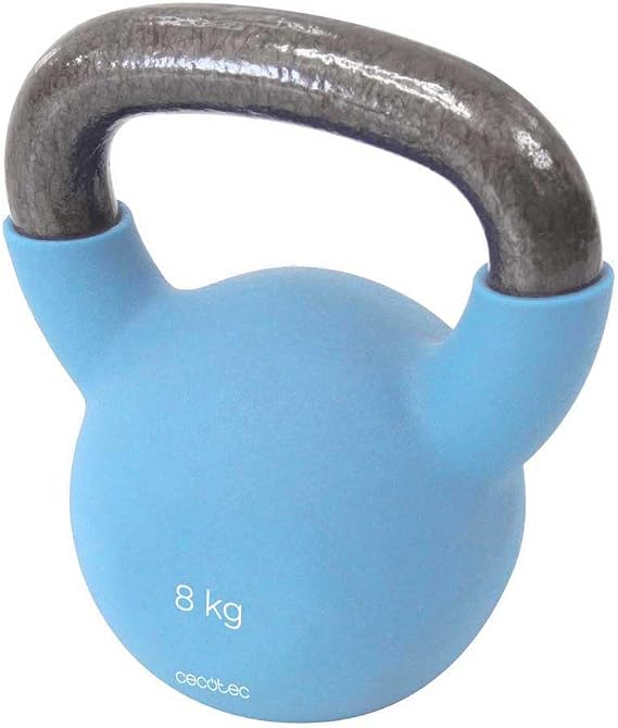Cecotec Kettlebells 8-10 - 12 kg Drumfit Kettlebell Neo Neoprene Coating Cast Iron Ergonomic Handle Aesthetic Design and Easy to Clean