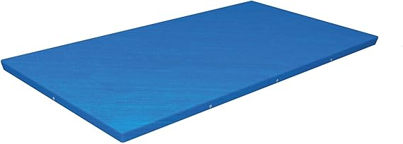 Bestway Flowclear Rectangle 13' 1" x 6' 11" Pool Cover for Above Ground Swimming Pools with Drain Holes and Tie-Down Ropes, Blue (Cover Only)