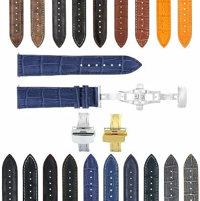 Ewatchparts 17-18-19-20-21-22-23-24mm Leather Watch Band Strap With Deployment Clasp Compatible With Tissot