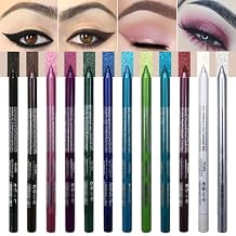 Colored Eyeliner 12-Pack, Waterproof Gel Eyeliner Pencil Set with Metallic & Shimmer Finishes, Smudge-Proof & Long-Lasting