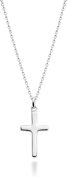 Miabella Italian 925 Sterling Silver Dainty Cross Necklace for Women