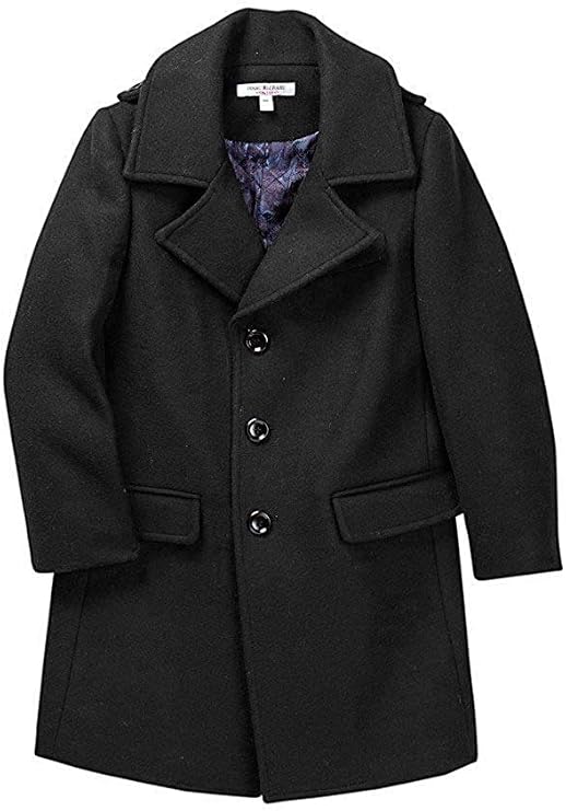 Isaac Mizrahi Boys Single Breasted Wool Overcoat with Epaulets - Colors