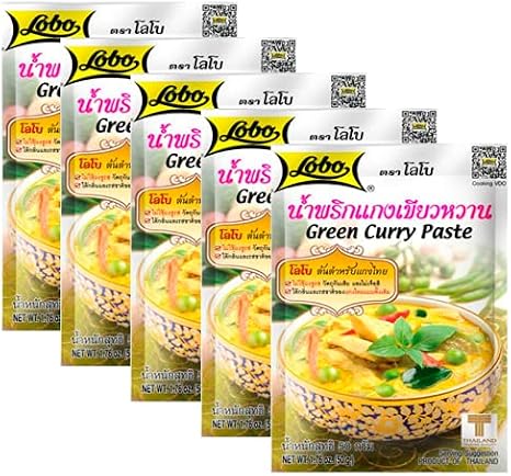 Lobo Green Curry Paste 50g - Pack of 5, by Food Sanctuary