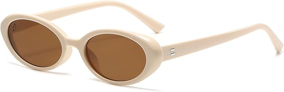 Breaksun Retro Oval Sunglasses for Women Men Fashion Small Oval Sunglasses 90s Vintage Shades