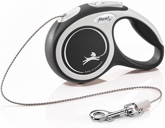 Flexi New Comfort Cord Grey & Black Extra Small 3m Retractable Dog LeashLead for Dogs up to 8kgs18lbs