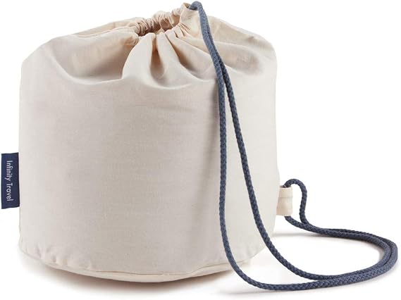Huzi - Travel Cotton Case Bag Sleeve Drawstring Pouch for Infinity Pillow