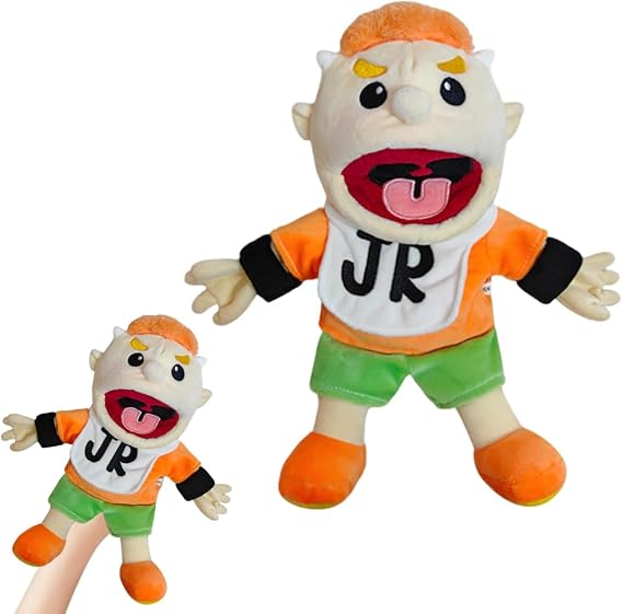 Jeffy Puppet Plush Toy Doll, 40cm Jeffy Hand Puppets with Working Mouth, Hand Puppets for Kids, Mischievous Funny Puppets Toy for Boys and Girls on Birthday Christmas Halloween Part