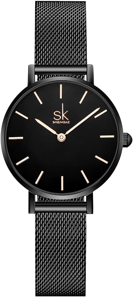 SHENGKE SK Ultra Thin Minialist Women Watches Simple Two Hands Ladies Dress Watch Leather Strap
