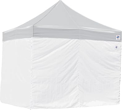 E-Z UP 10Canopy Sidewall, Set of 4, Fits 10 x 10 Straight Leg Canopy, Quick Attachment Straps, White