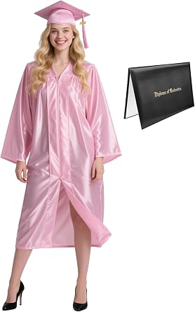 GradPlaza Shiny Graduation Cap and Gown 2026 Year Charm Tassel Set for Middle High School College Commencement