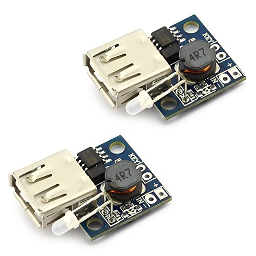 DZS Elec 100pcs Mini DC 3V to 5V 2A USB Output Step-up Charging Module Battery Converter for Mobile Mp3 Phone Charging DIY Power Supply Charger