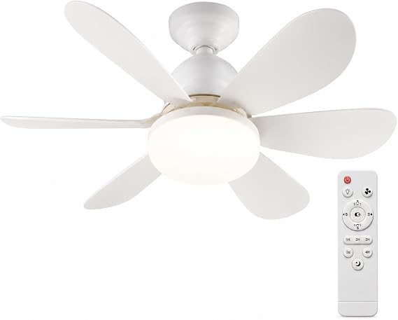 5 Wing LED Light Ceiling Fan – Quiet Running, Remote Control, Modern White Design [Energy Class A+++]
