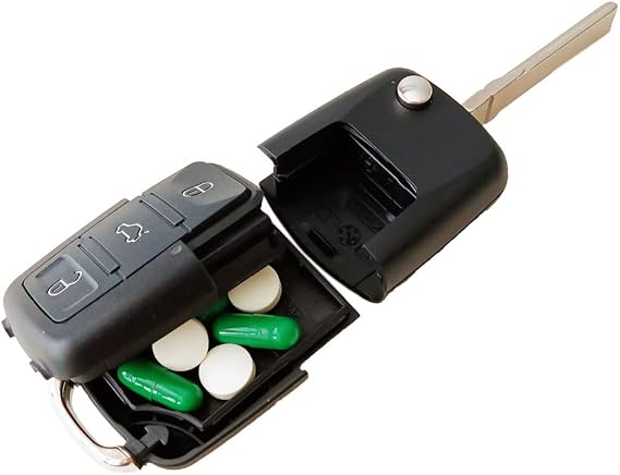Fake Car Key Diversion Safe - Hidden Secret Compartment Hidden Box Discreet Decoy Car Key Fob Hide Money Jewelry Small Container Keep Valuables Safe at a Glance Keychain 1