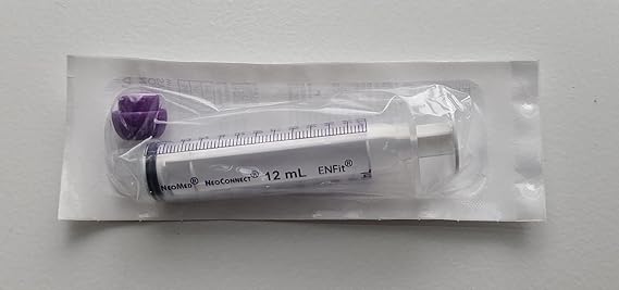 NeoConnect Oral Enteral Syringe With ENFit Connector 12cc/12mL Liquid Medication Dose Dispenser PNM-S12NC