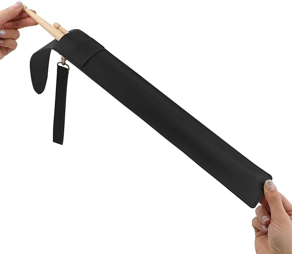 KITANIS Drum Stick Bag,Portable Drumstick Bag & Case,PU Leather Drumstick Holder for All Drumsticks and Percussion MalletsGift for Drummer Teens(Black)