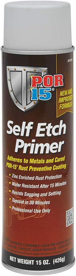 POR-15 Self Etch Primer Spray, Adheres to Metal and Painted Surfaces, Gray, 15 Fluid Ounces