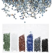 uxcell Crushed Glass High Luster Chips 1-3mm 29g Broken Glass Pieces Irregular Glass Metallic Crystal Chips for Nail Arts Craft DIY Vase Filler Jewelry Making Decoration, Multicolor