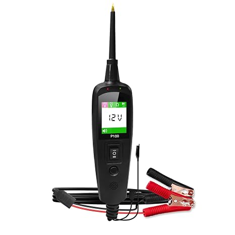 TopDiag P100 Automotive Circuit Tester, Car Electrical Test Tool Kit AC DC Digital Voltage Tester, Auto Diagnostic Kit (P100 2M)
