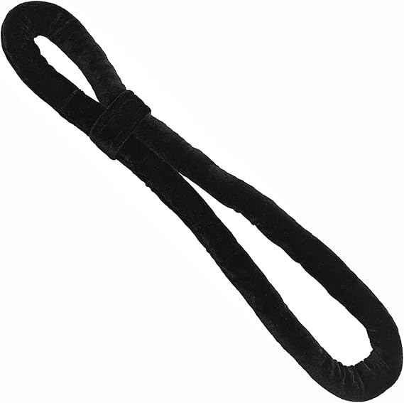 PRIOR FITNESS Extended Length Aerial Hoop Lyra Hand Loop Strap Noose for Yoga Aerial Acrobatics Strength Training Black Size: 50cm /19.7inch