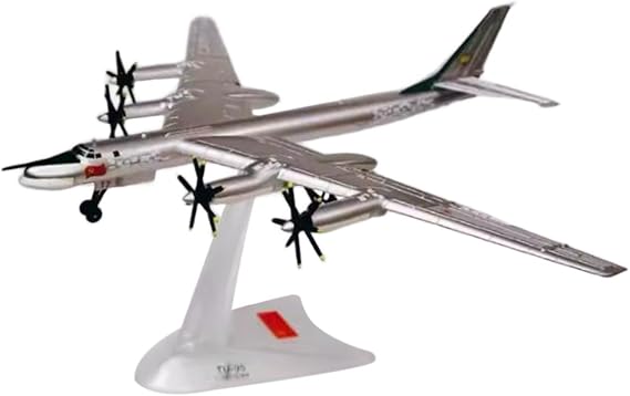 pistro 1/200 Tupolev TU-95 Strategic Bomber Aircraft Model Diecast Alloy Metal Airplane Display Collectible 9.06 Inch Length- Soviet Union