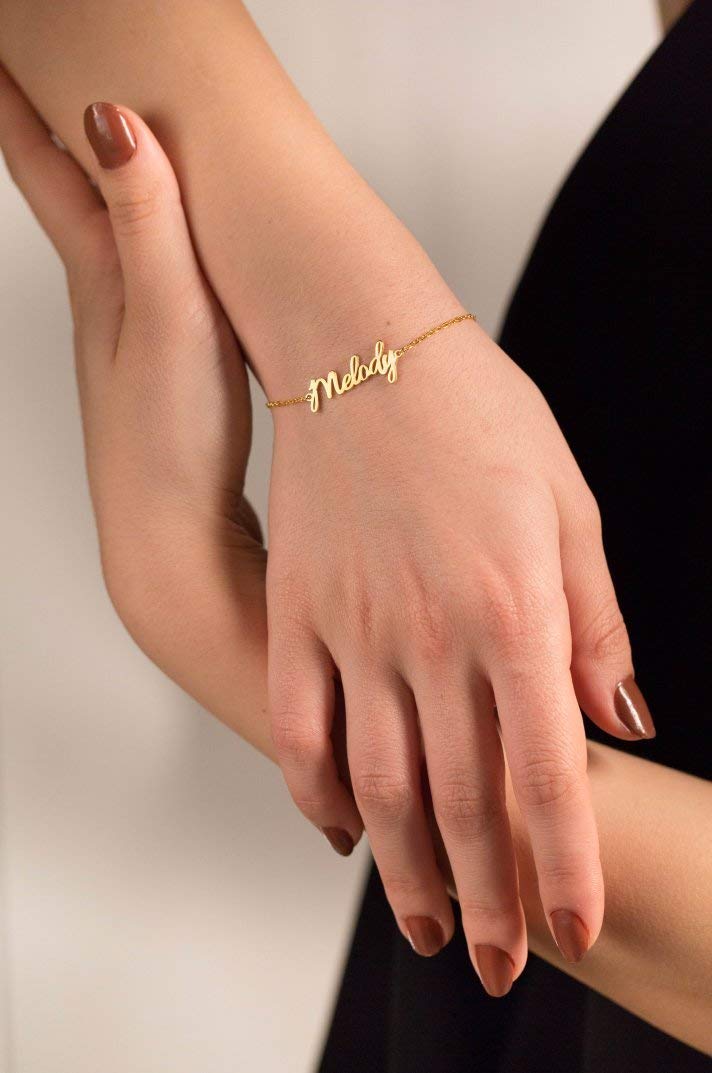 Custom Name Bracelet - Gold Name Bracelet - Personalized Name Bracelet - Custom Name Plate - Mothers Day Gift - Silver Name Bracelet - Gold Bracelet