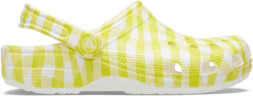 Crocs Unisex-Adult Classic Graphic Clogs, Daylily, 10 Women/8 Men