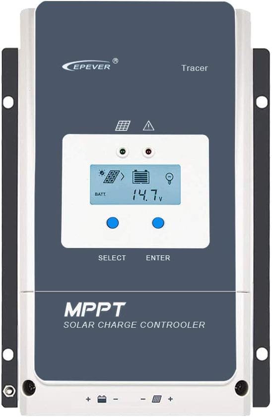 EPEVER 60A MPPT Solar Charge Controller 12V/24V/36V/48V with LCD Display Open Circuit Voltage up to 150V for Sealed Gel Flooded and User-Tracer 6415AN